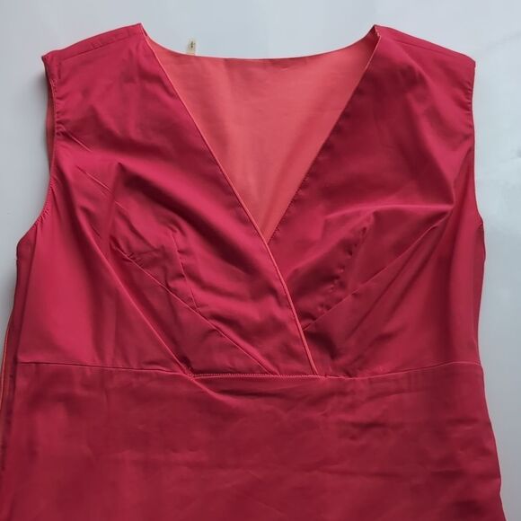 Elie Tahari Coral Empire Waist v Neck Dress Small - Picture 10 of 16